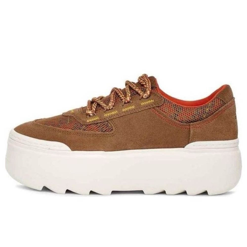 UGG Brown and Orange Platform Sneakers